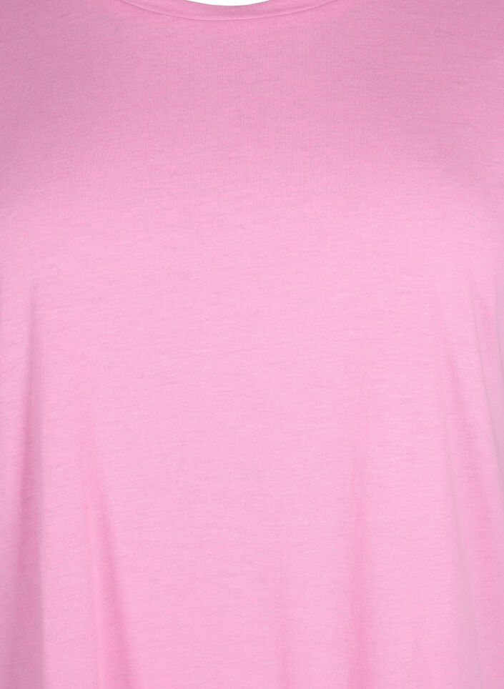 Short sleeved cotton blend t-shirt, Pink, Packshot image number 2