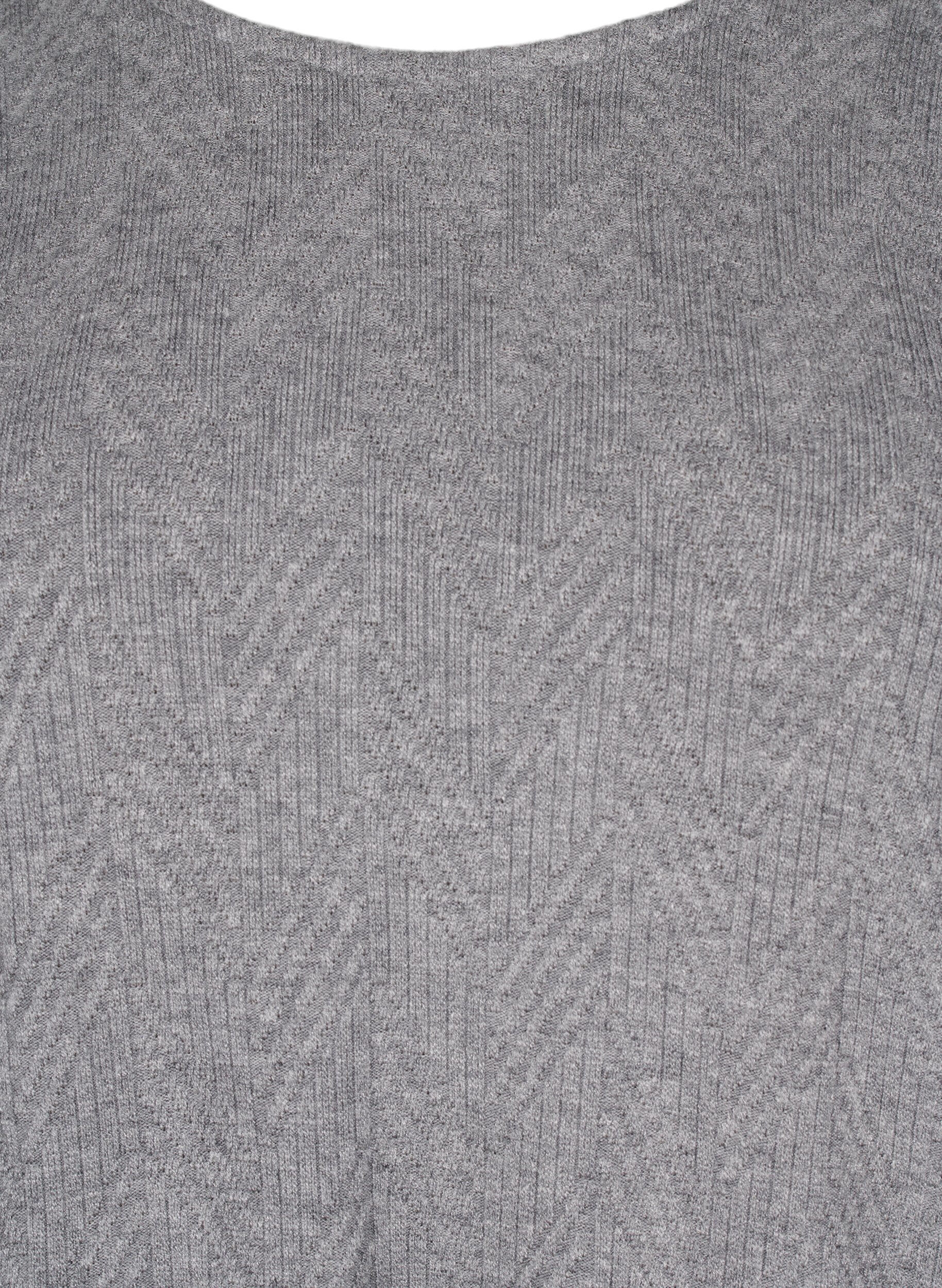 Zizzifashion Patterned blouse with long sleeves, Grey, Packshot image number 2