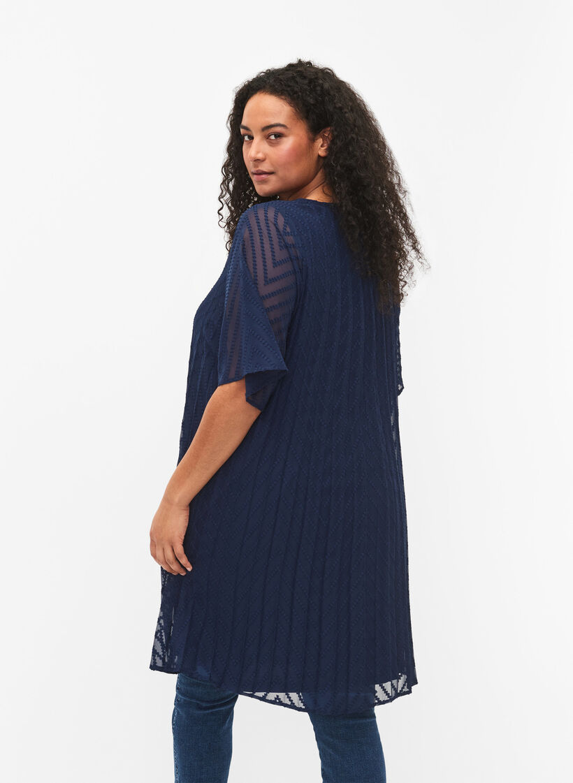 Short sleeved pleated dress, Navy Blazer, Model image number 1