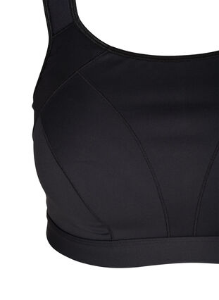 Sports bra with adjustable straps, Black, Packshot image number 2