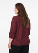 Blouse with texture and 3/4 sleeves, Red, Model image number 2