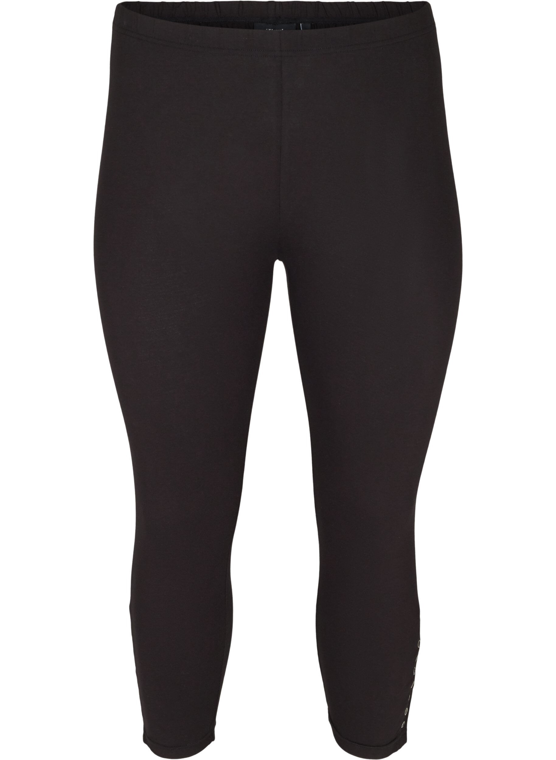 Zizzifashion 3/4 leggings with buttons, Black, Packshot image number 0