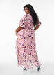 Long dress with batwing sleeves and floral print, Rose Flower AOP, Model image number 1