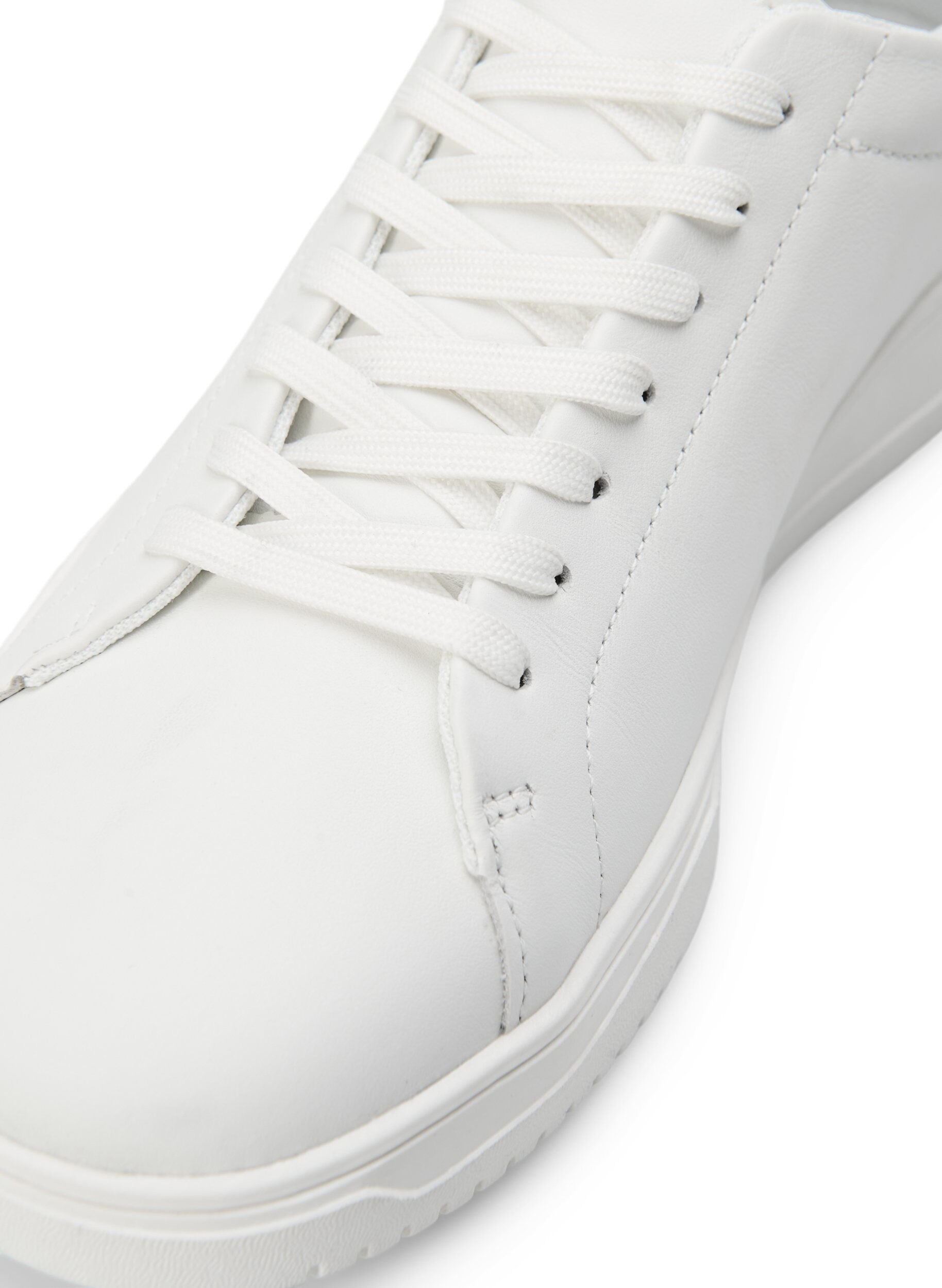 Zizzifashion Wide fit leather trainers , White, Packshot image number 2