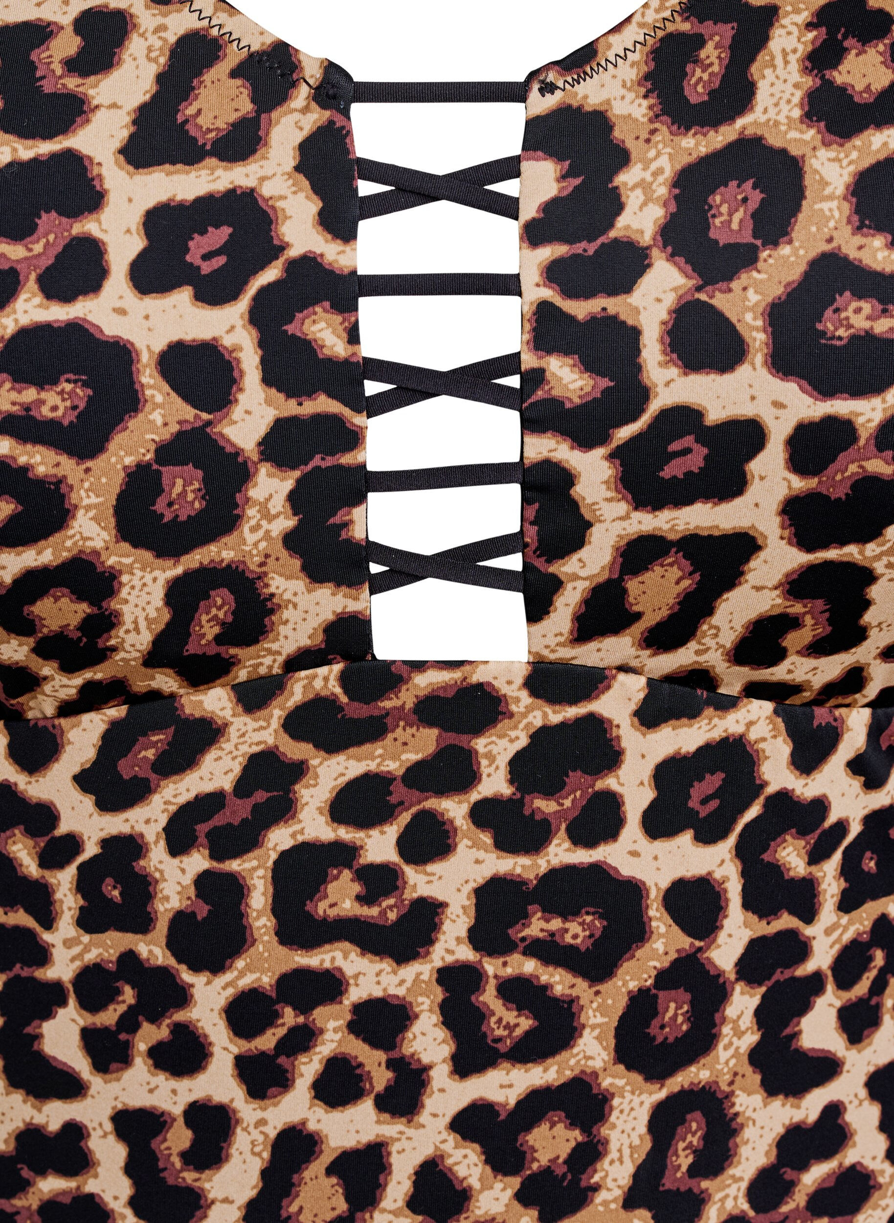 Zizzifashion Swimsuit with animal print and string detail, Brown, Packshot image number 2