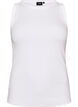 Cotton ribbed top with high neck, White, Packshot image number 0