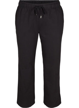 Sweatpants with wide legs and pockets, Black, Packshot image number 0