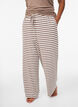Striped pyjama trousers with a high waist and wide legs, Beige, Model image number 2