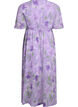 Long chiffon dress with floral print and short sleeves, Purple, Packshot image number 1