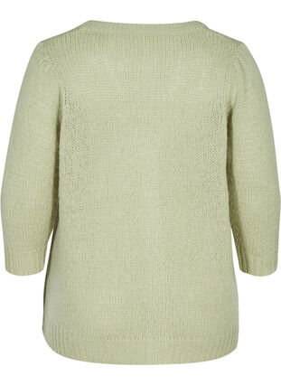 Knitted cardigan with 3/4 sleeves, Desert Sage, Packshot image number 1
