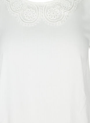 Viscose blouse with lace collar, Snow White, Packshot image number 2