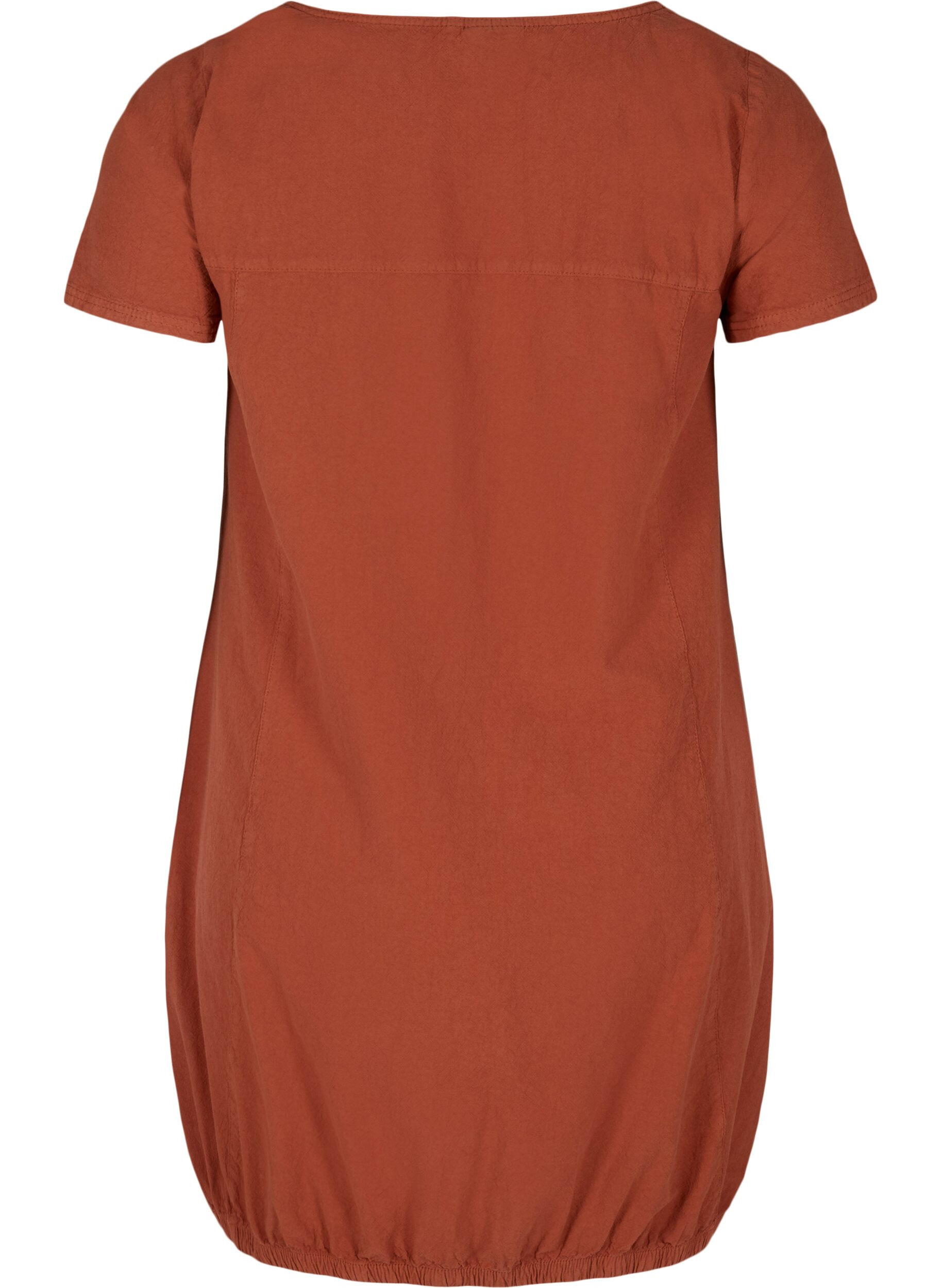 Zizzifashion Short-sleeved cotton dress, Orange, Packshot image number 1