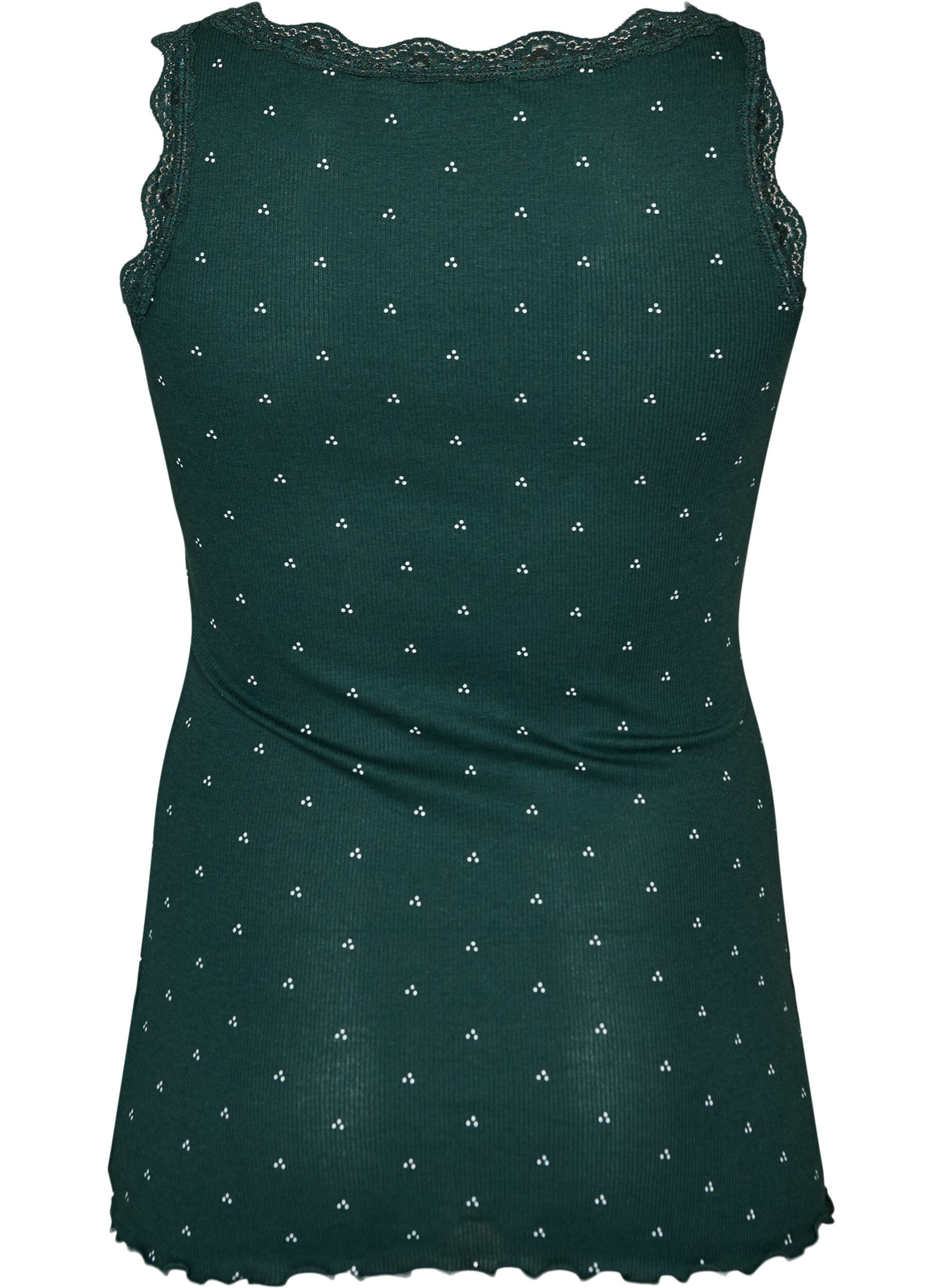 ZizzifashionTop with print and lace edge, Green, Packshot image number 1