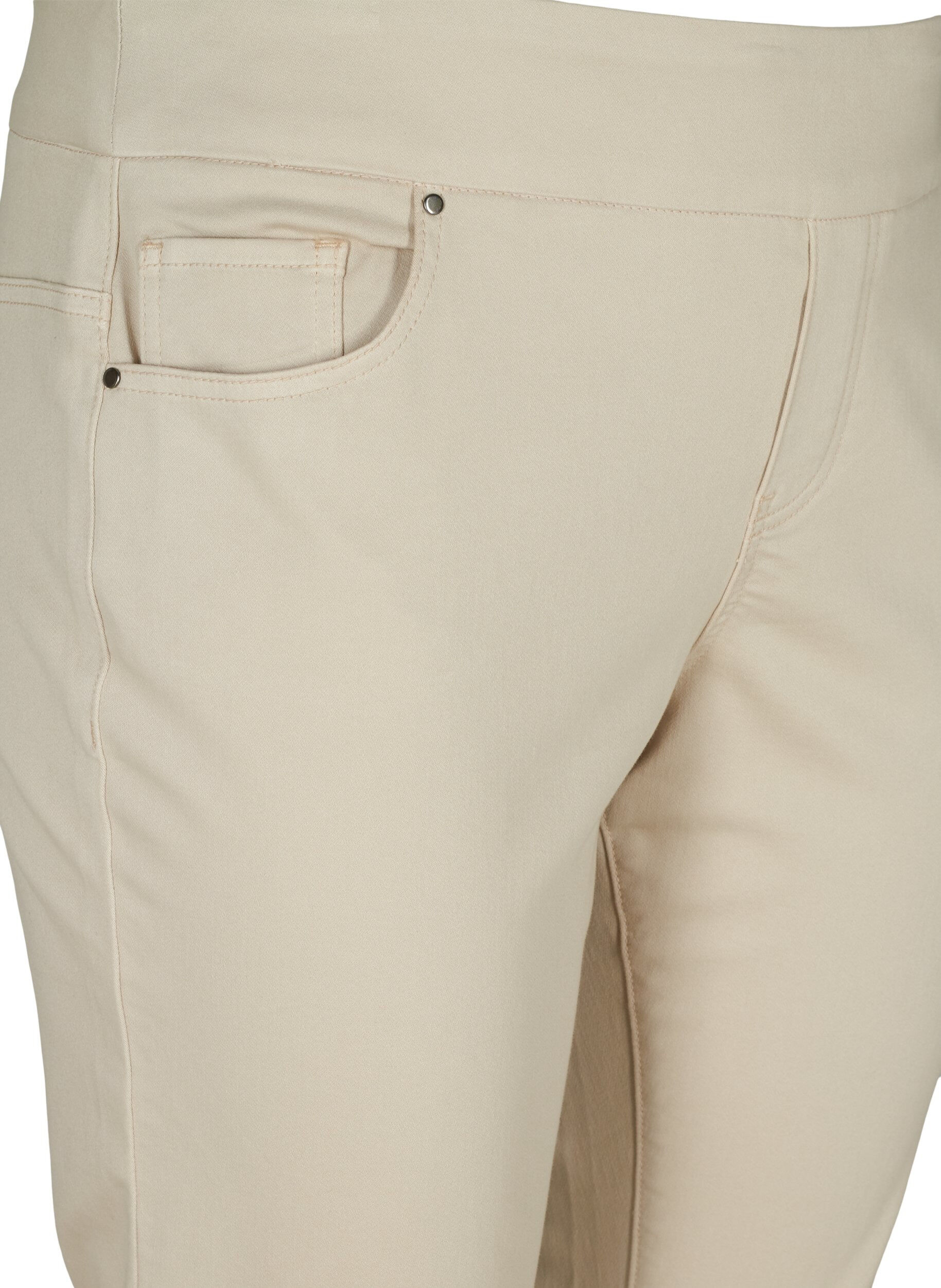 Zizzifashion Close fitting cotton blend capris, Rainy Day, Packshot image number 2