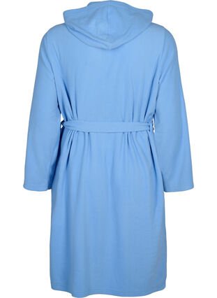 Morning robe with zipper and hood, Della Robbia Blue, Packshot image number 1