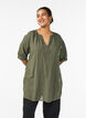 Cotton tunic with a V-neck, Green, Model image number 0