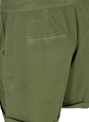 Loose lyocell shorts with pockets, Kaki Green, Packshot image number 3