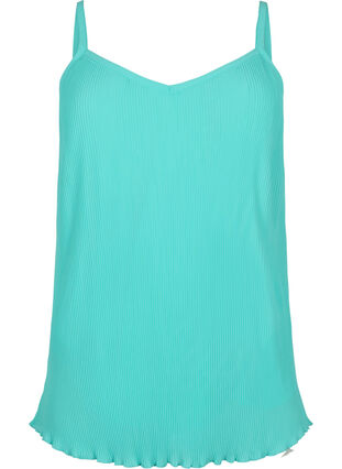 Pleated sleeveless top, Turquoise, Packshot image number 0
