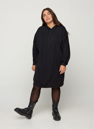 Sweater dress, Black, Model image number 2