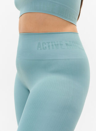 Workout leggings with ribbed structure, Slate, Model image number 2