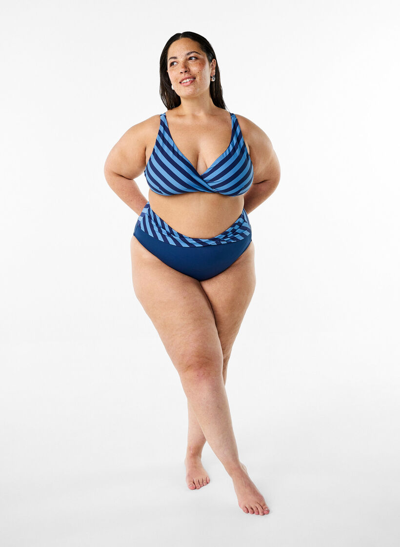 Bikini briefs with wrap detail, Blue, Model image number 1
