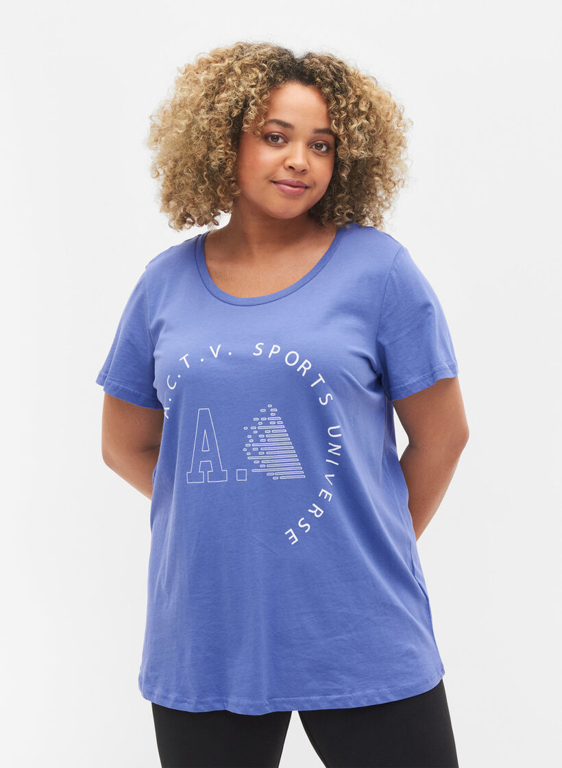 Sports t-shirt with print, Very Peri A.C.T.V, Model image number 0