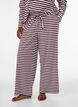 Striped pyjama bottoms with a high waist and wide legs, Red, Model image number 2