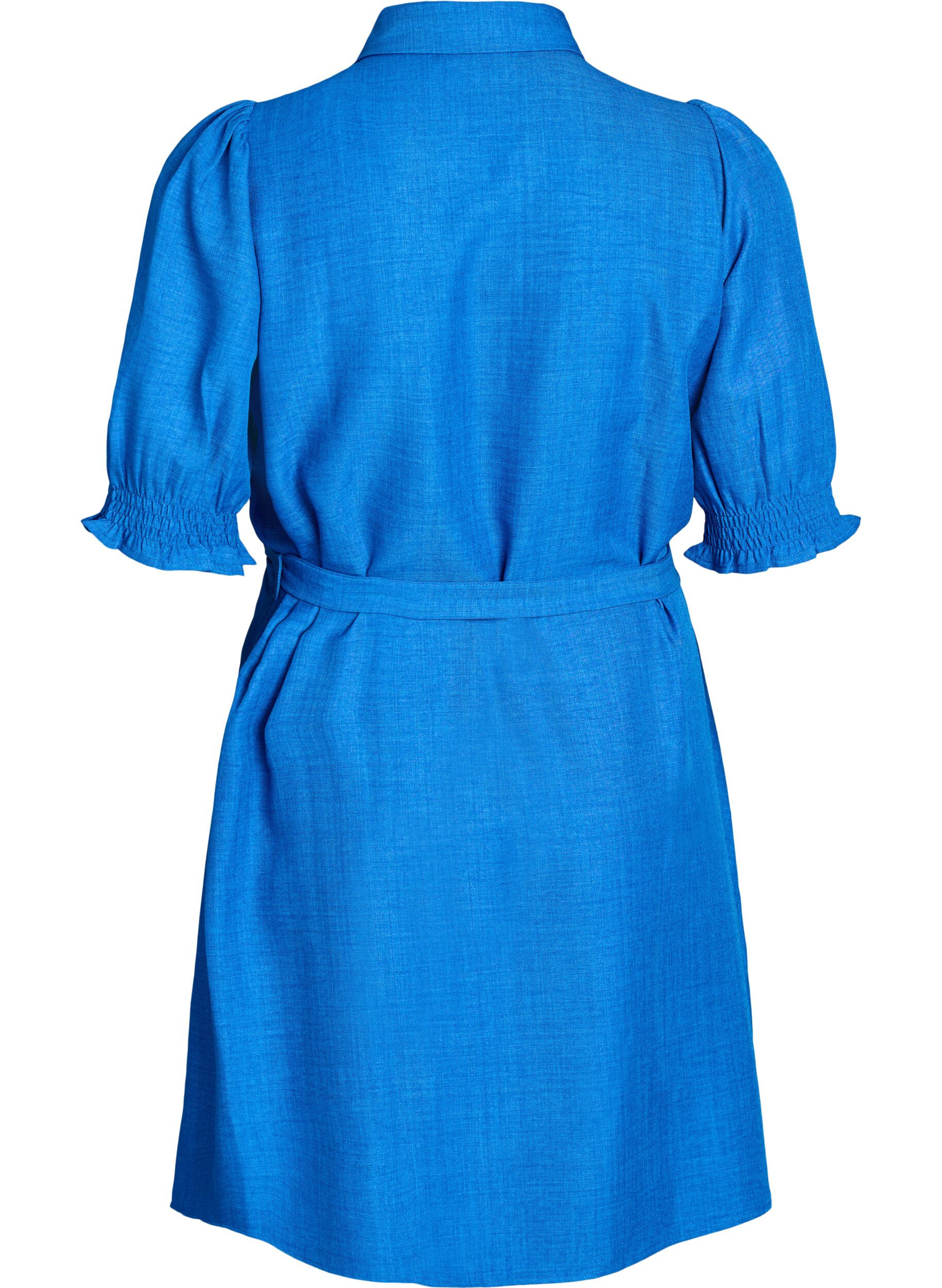 Zizzifashion Knee-length shirt dress with tie belt, Blue, Packshot image number 1