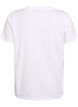 Basic cotton T-shirt with a V-neck, White, Packshot image number 1