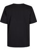 Organic cotton T-shirt with embroidery details, Black, Packshot image number 1