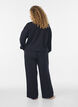 Loose jersey trousers with high waist and pockets, Black, Model image number 1