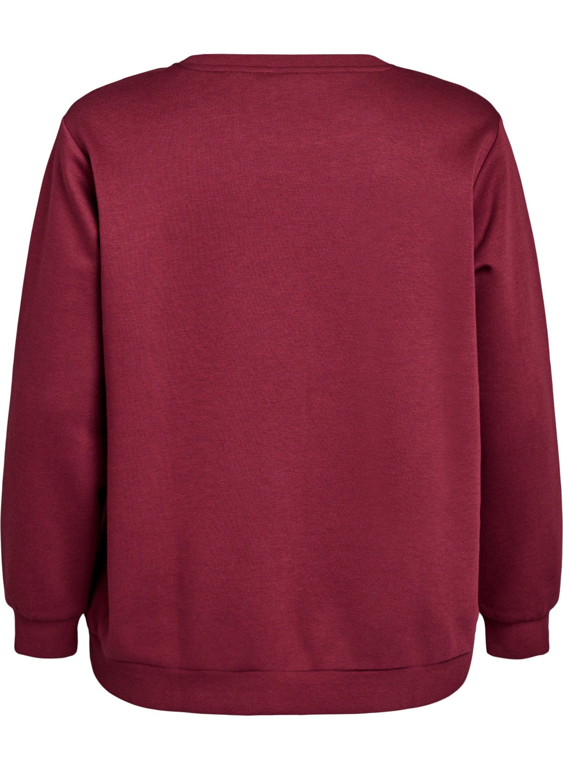 Zizzifashion Sweatshirt with embroidered Milan motif, Dark Bordeaux, Packshot image number 1