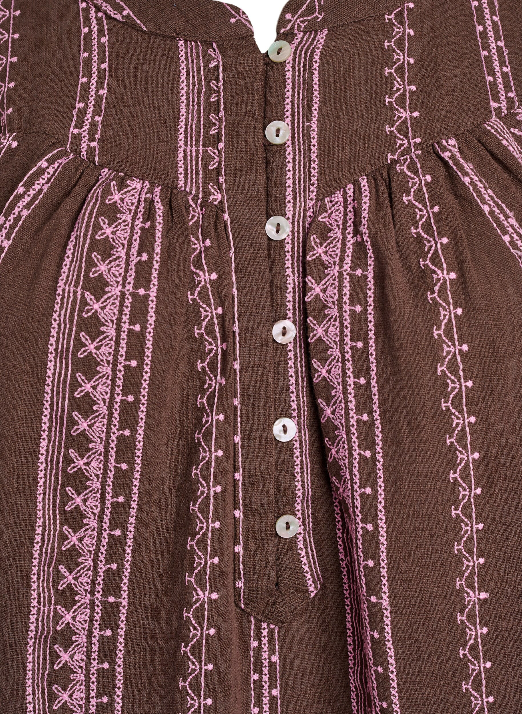 Zizzifashion Blouse with embroidered pattern, Brown, Packshot image number 2