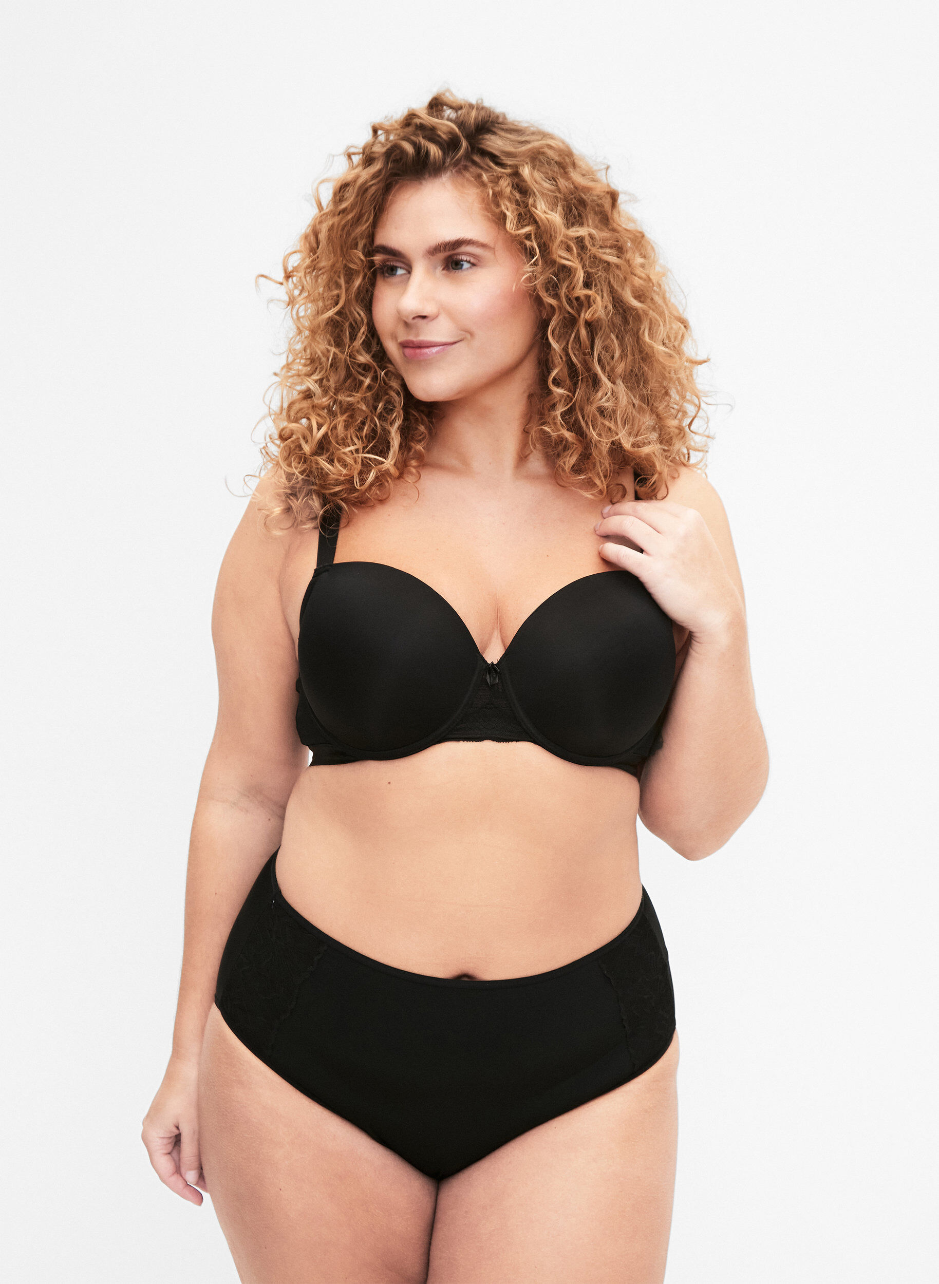 2-pack panties with regular waist, Black, Model