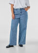Wide fit jeans with seam details, Light Blue, Model image number 2
