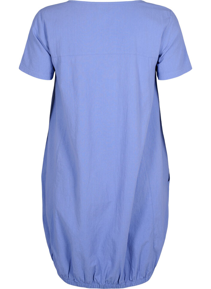 Short sleeve cotton dress, Blue, Packshot image number 1