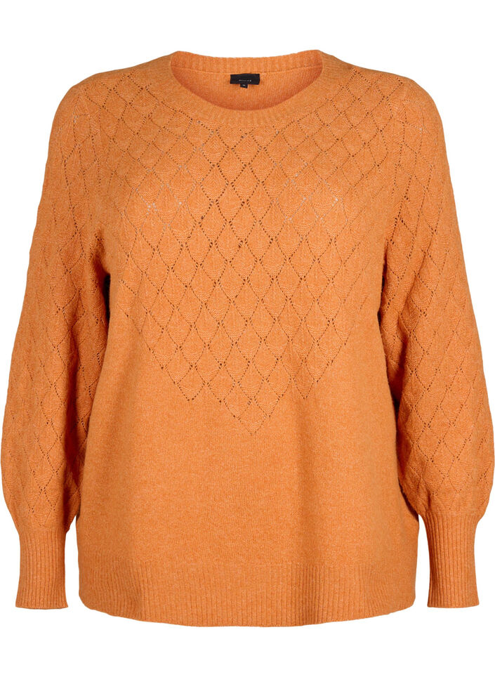 Knitted blouse with lace pattern, Marmelade Mel., Packshot image number 0