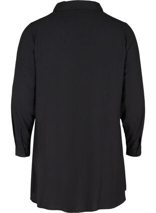 Long-sleeved tunic with lace details, Black, Packshot image number 1