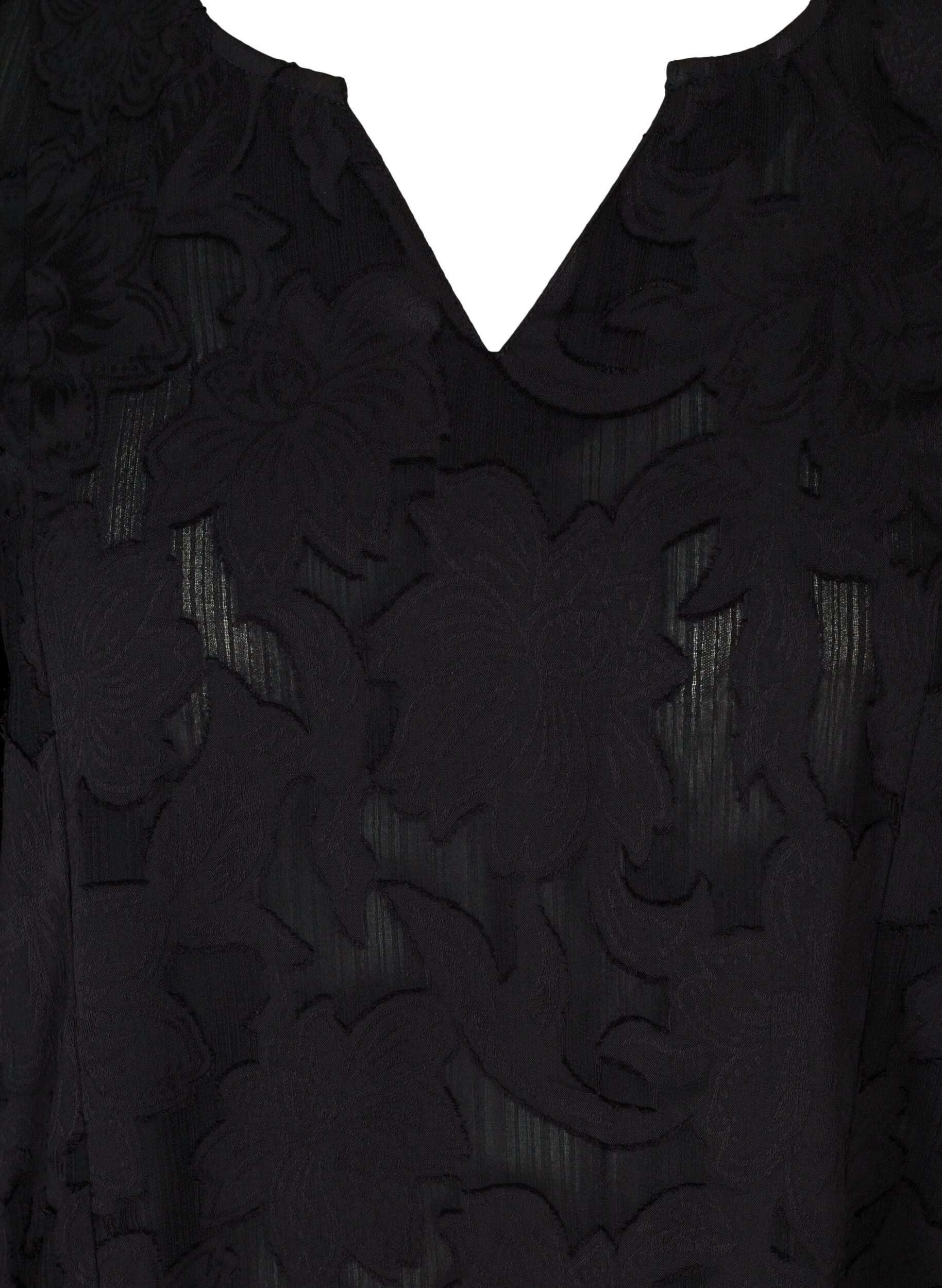 Zizzifashion Loose V-neck tunic, Black, Packshot image number 2