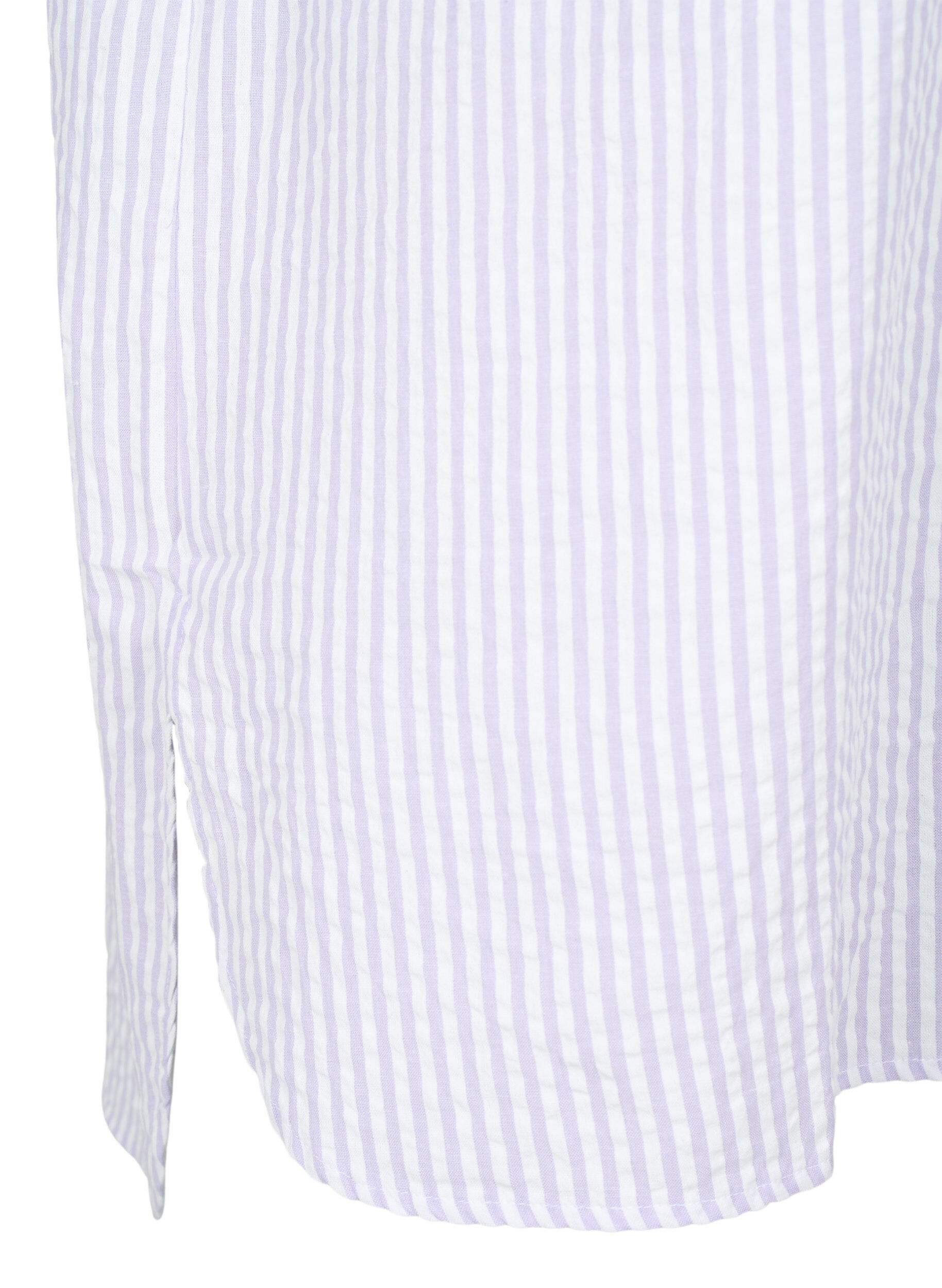 Zizzifashion Striped shirt with chest pockets, White/LavenderStripe, Packshot image number 2