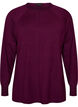 Knitted blouse with round neck and knitted pattern, Red, Packshot image number 0