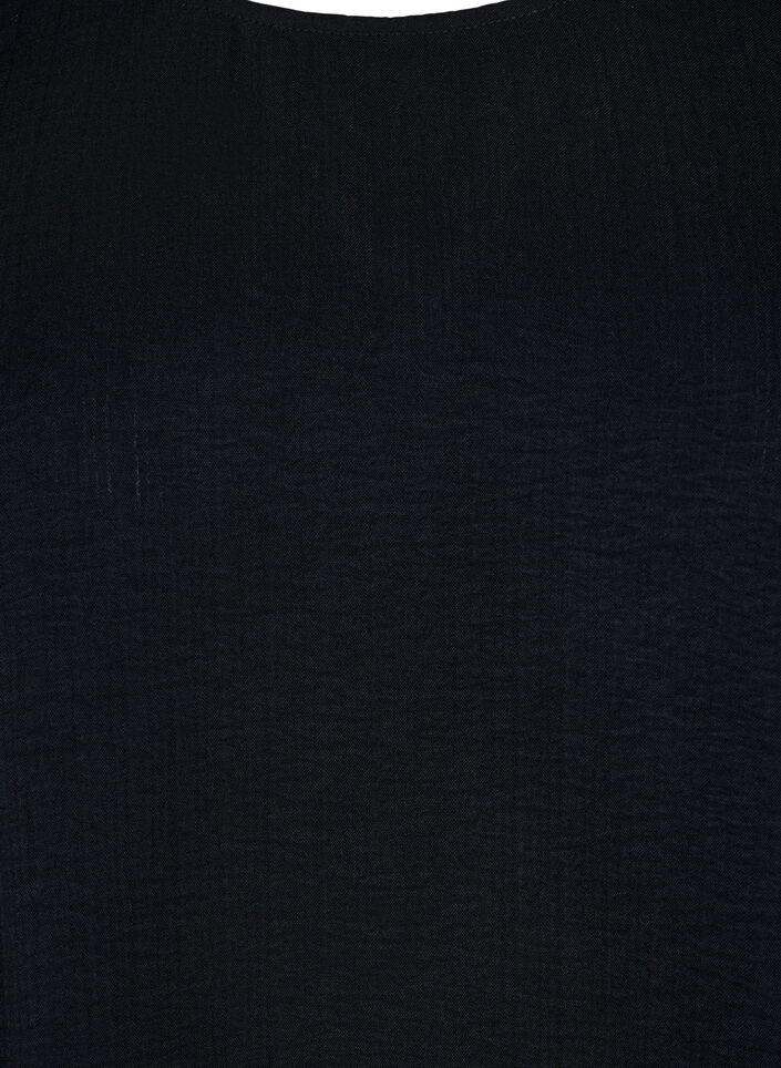 Short-sleeved blouse with a bow at the back, Black, Packshot image number 2
