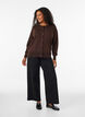 Fine-knit cardigan with round neck, Brown, Model image number 1