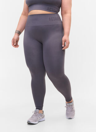 Workout leggings with ribbed structure, Rabbit, Model image number 3