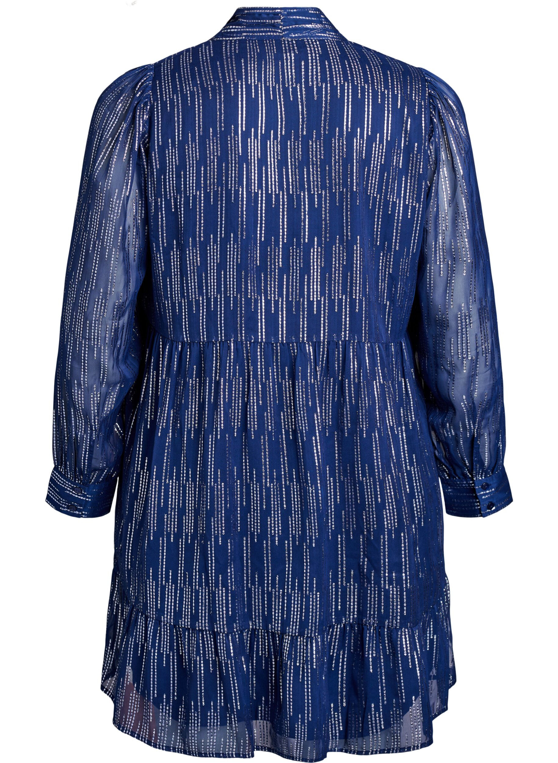 Zizzifashion Short party dress with glitter pattern, Blue, Packshot image number 1