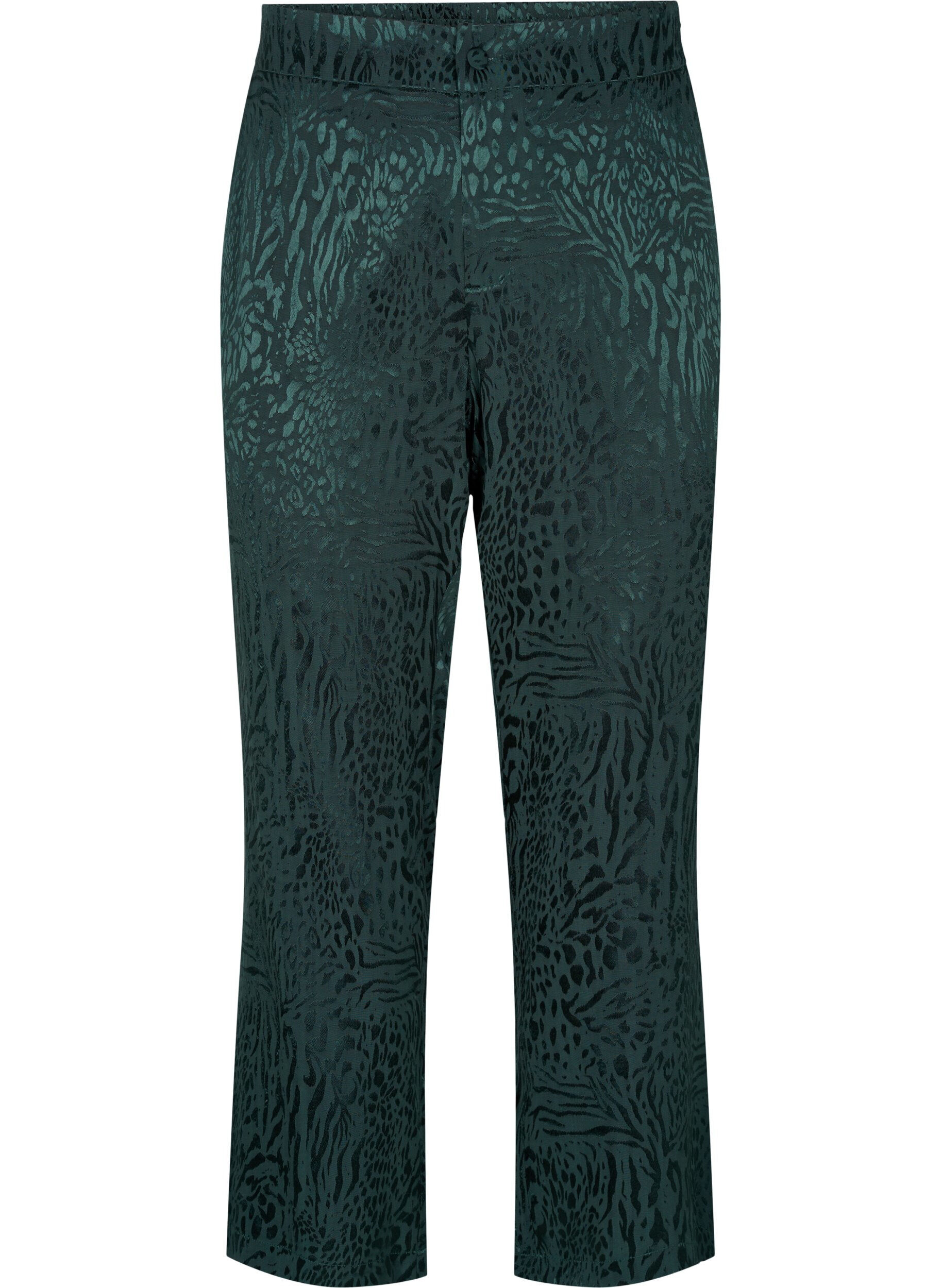 Zizzifashion Loose viscose pants with tone-on-tone print, Ponderosa Pine, Packshot image number 0