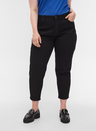 Cropped Mille mom jeans, Black, Model image number 2