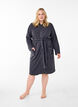 Morning robe with zipper and hood, Dark Grey, Model image number 1