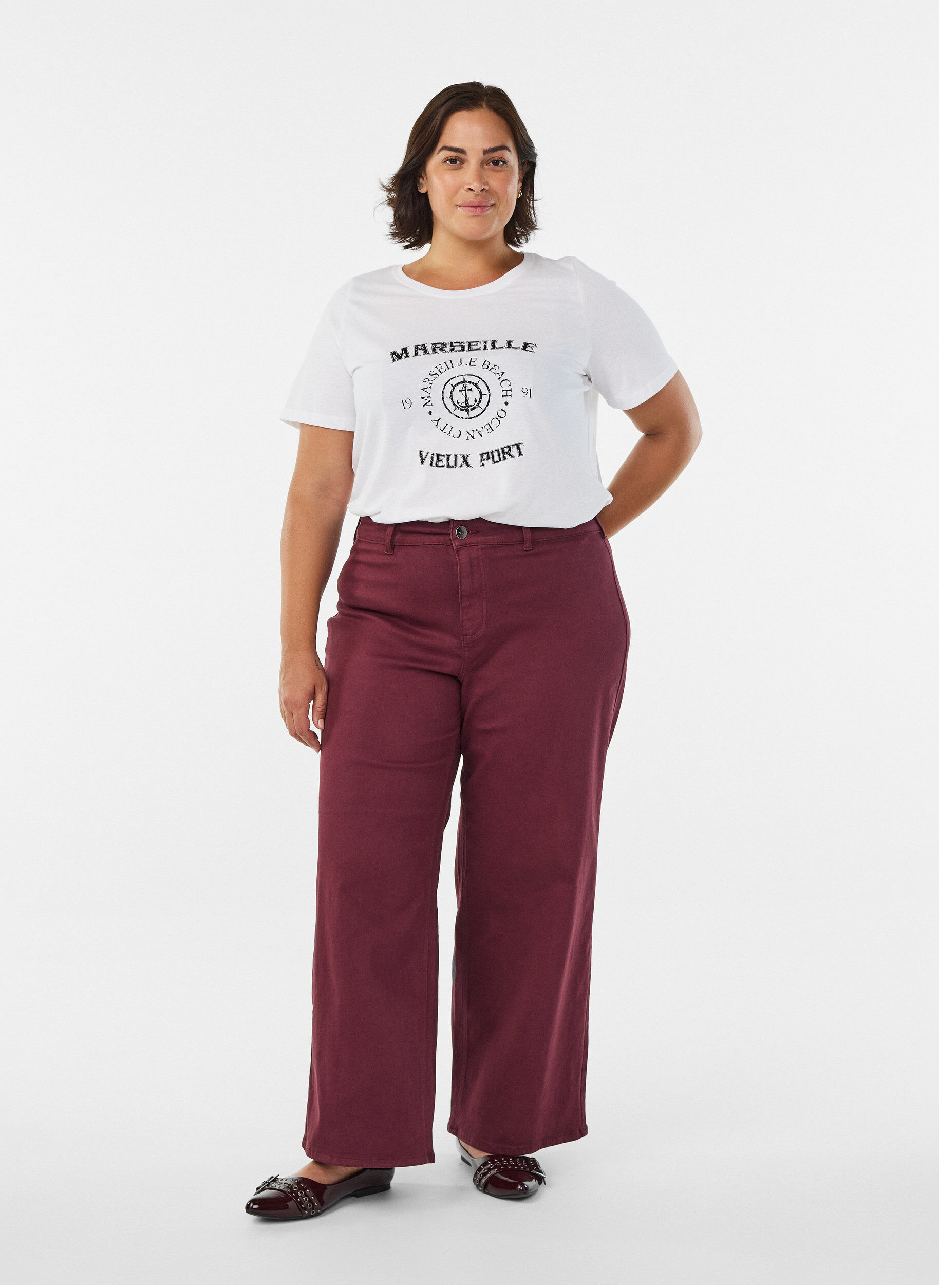 Zizzifashion T-shirt with motif, White, Model image number 1
