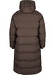 Long puffer winter coat with hood, Brown, Packshot image number 1